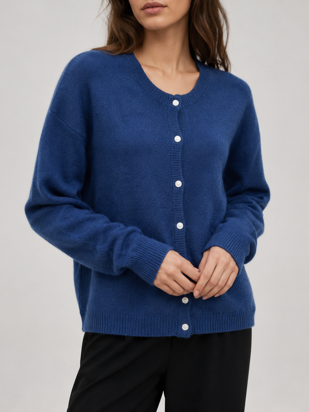Fuzzy Knit Button-Through Cardigan