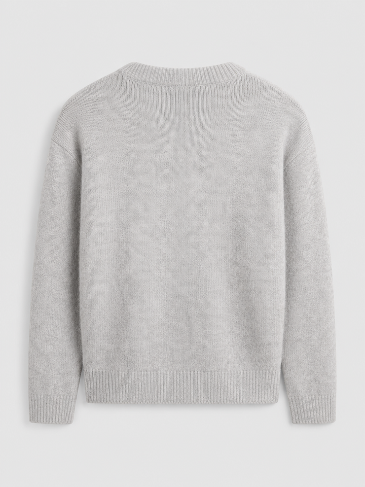 Fuzzy Knit Crew Neck Sweater
