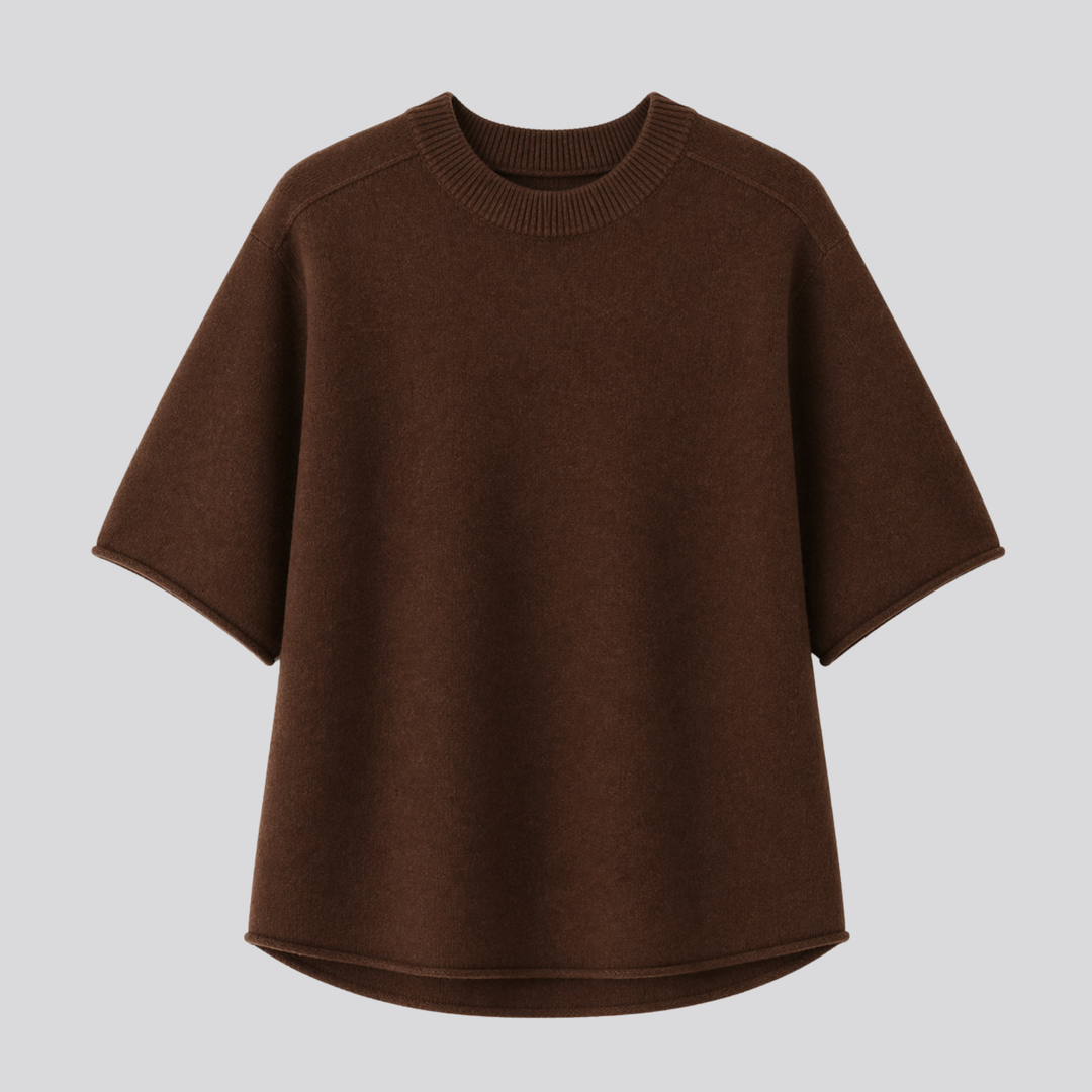 Caelia™ | Oversized Merino Wool T-Shirt with Dropped Shoulders