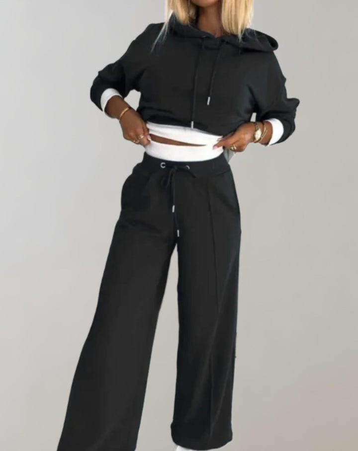 Anaelle™ | Women's Hoodie and Wide Leg Jogger Two-Piece Set