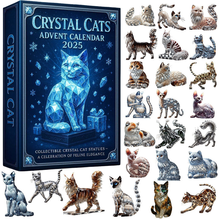 Crystal Cat Advent Calendar with 24 Cat Figurines