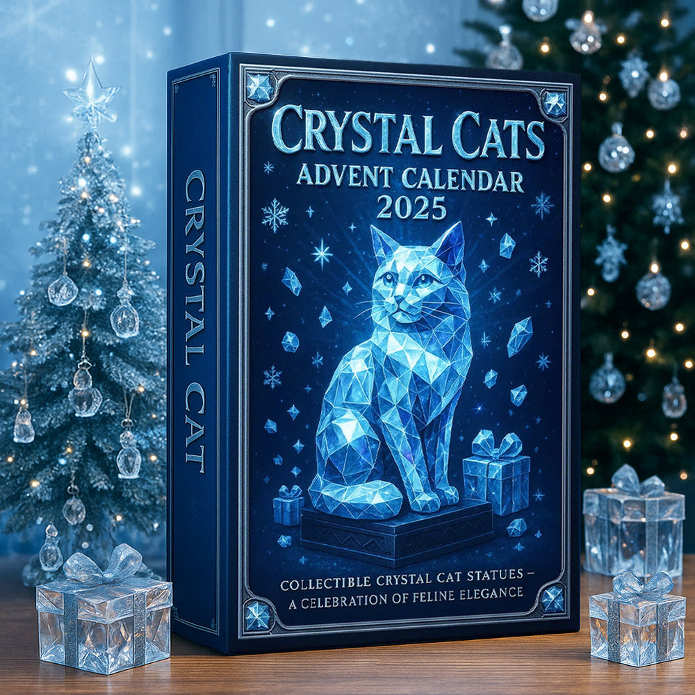 Crystal Cat Advent Calendar with 24 Cat Figurines
