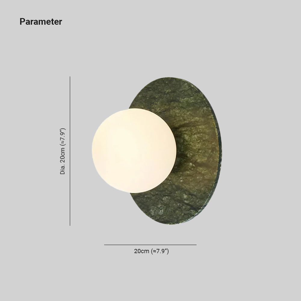 LED Marble Globe Wall Light in Green — view 5