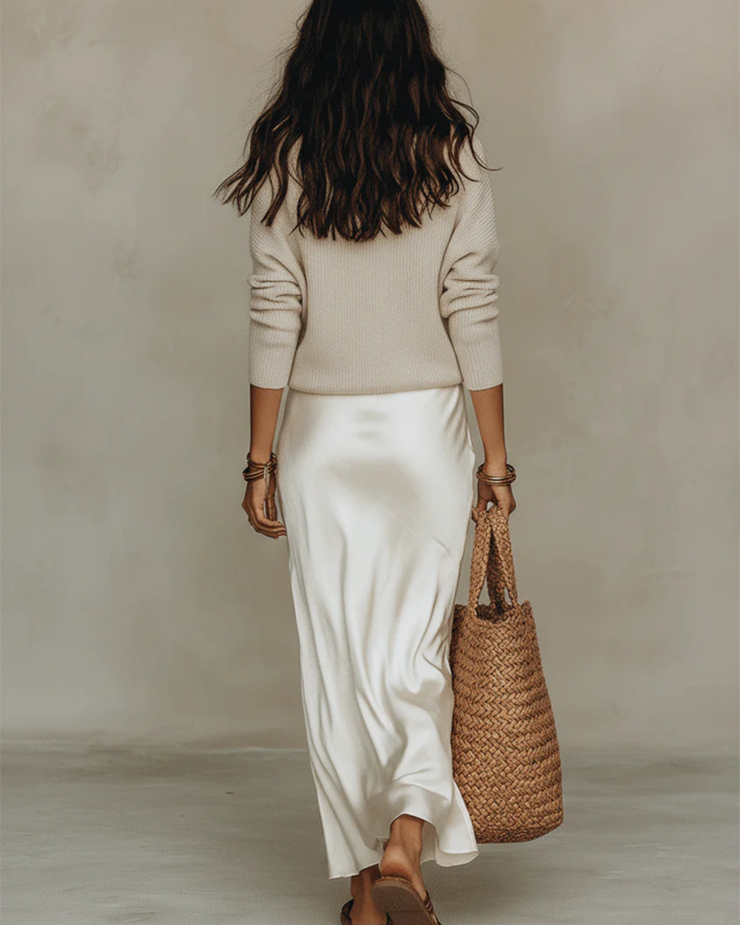 Elena™ | Satin Midi Dress with Included Sweater