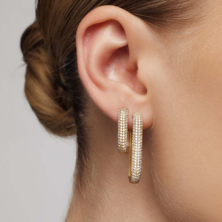 Icon pavé hoop earrings