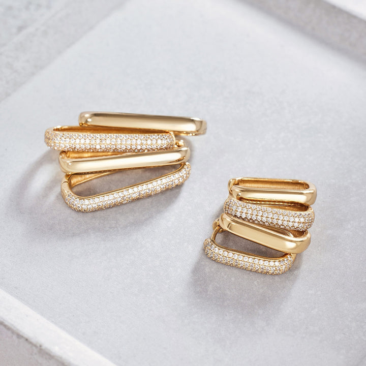 Icon pavé hoop earrings