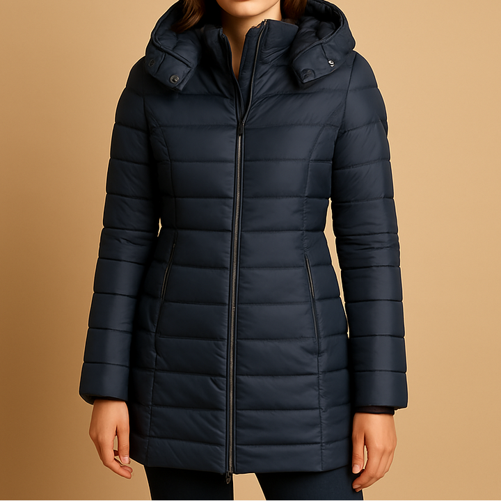Elize™ | Women's Quilted Hooded Puffer Jacket with Storm Flap