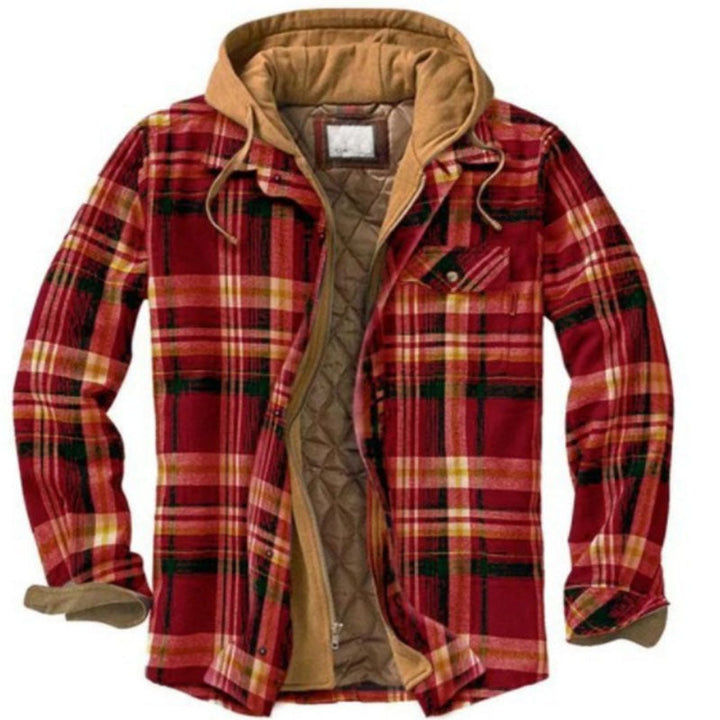 Cillian™ | Men's Hooded Plaid Shirt Jacket with Quilted Lining