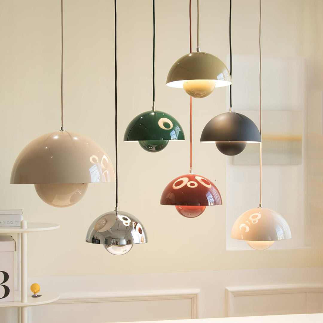 Dome Shade Pendant Light with Globe Diffuser — view 3