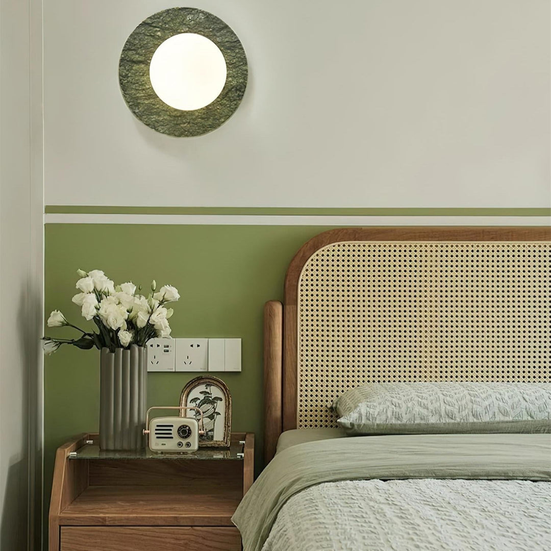 LED Marble Globe Wall Light in Green — view 8