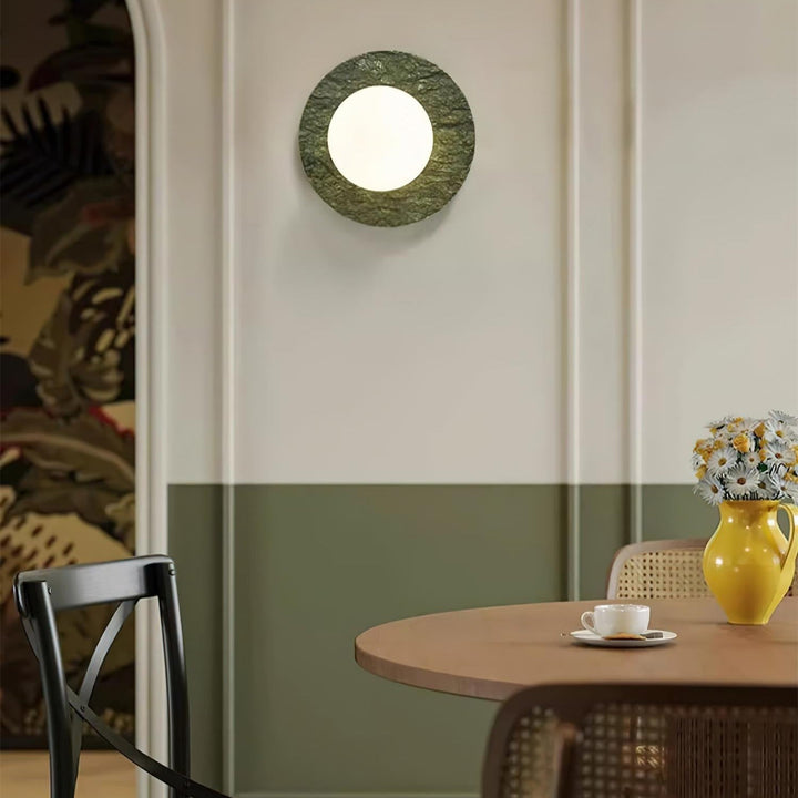 LED Marble Globe Wall Light in Green — view 2