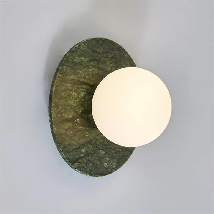 LED Marble Globe Wall Light in Green — view 6