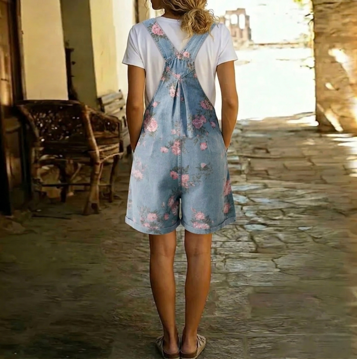 Judy | Vintage Floral Denim Overalls