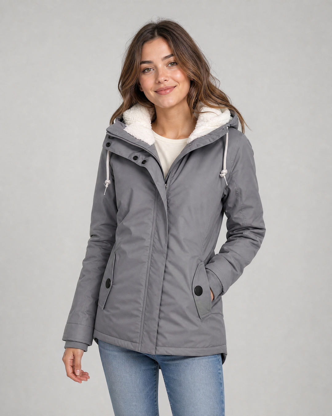 Violetta™ | Women's Hooded Rain Jacket with Plush Lined Drawstring Hood