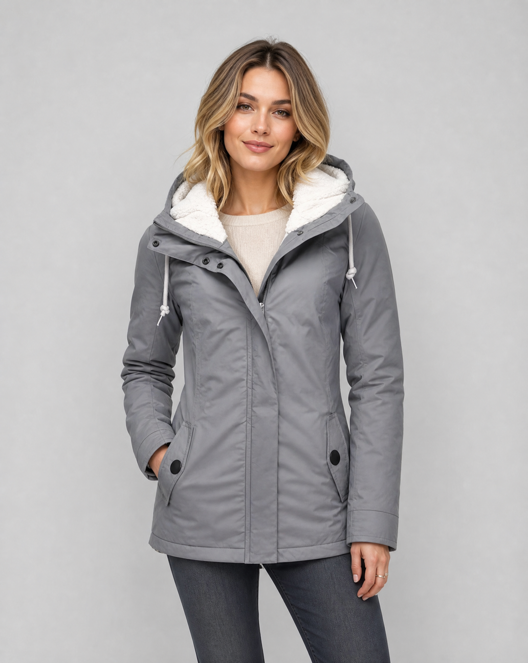 Violetta™ | Women's Hooded Rain Jacket with Plush Lined Drawstring Hood