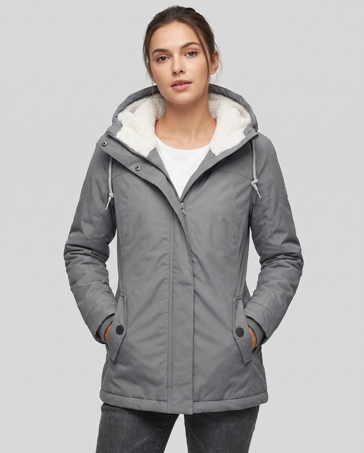 Violetta™ | Women's Hooded Rain Jacket with Plush Lined Drawstring Hood