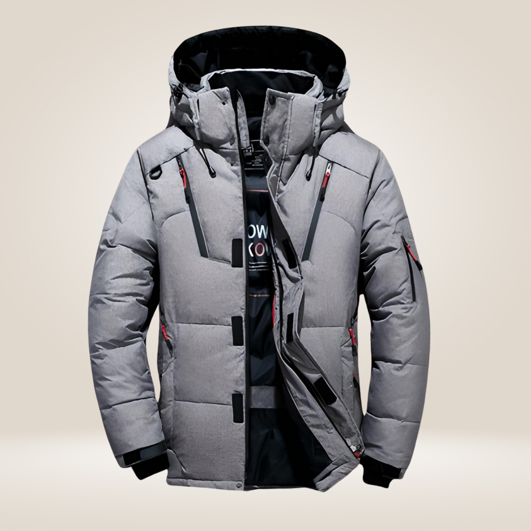 Emrys™ | Men's Hooded Puffer Jacket with Storm Flap