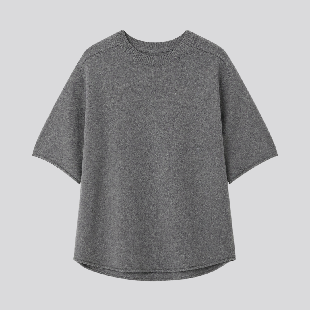 Caelia™ | Oversized Merino Wool T-Shirt with Dropped Shoulders