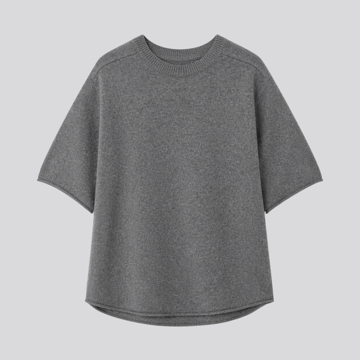 Caelia™ | Oversized Merino Wool T-Shirt with Dropped Shoulders