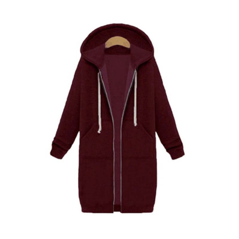 Liesel™ | Women's Longline Zip Up Hoodie with Front Pockets