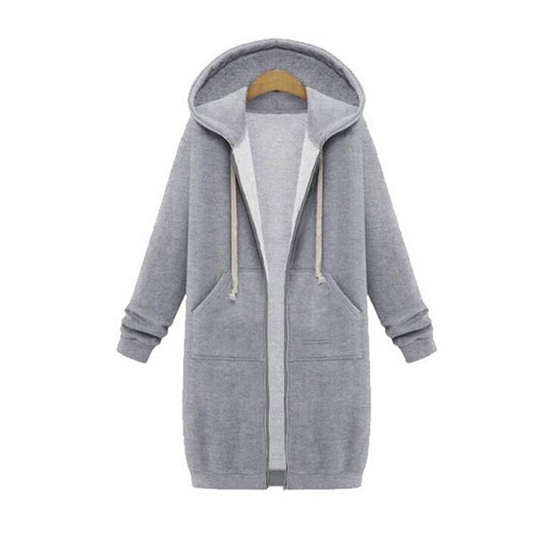 Liesel™ | Women's Longline Zip Up Hoodie with Front Pockets