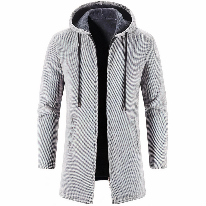 Casimir™ | Men's Textured Hooded Longline Zip Up Jacket