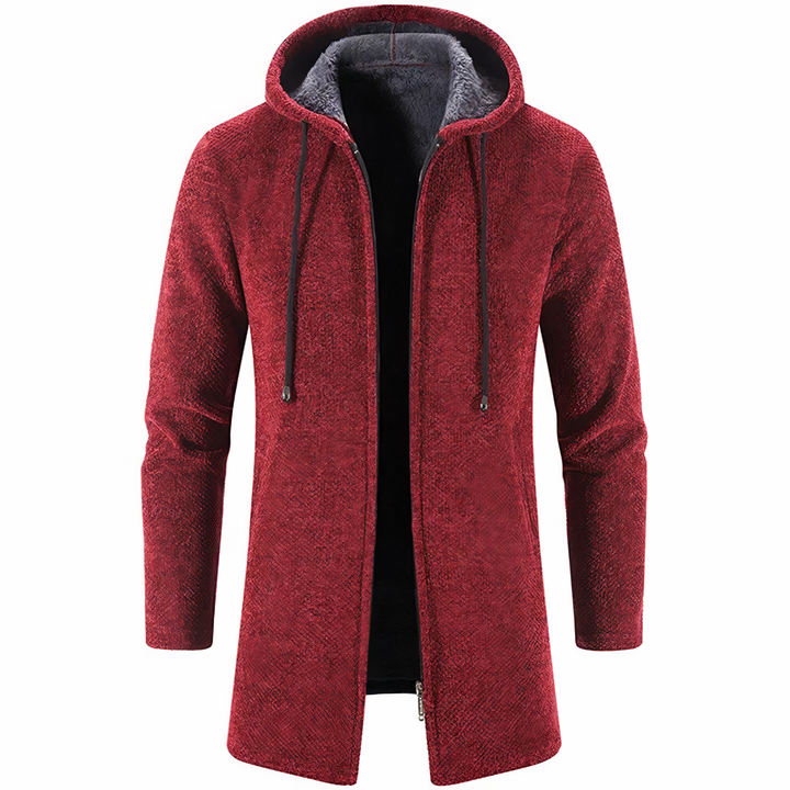 Casimir™ | Men's Textured Hooded Longline Zip Up Jacket