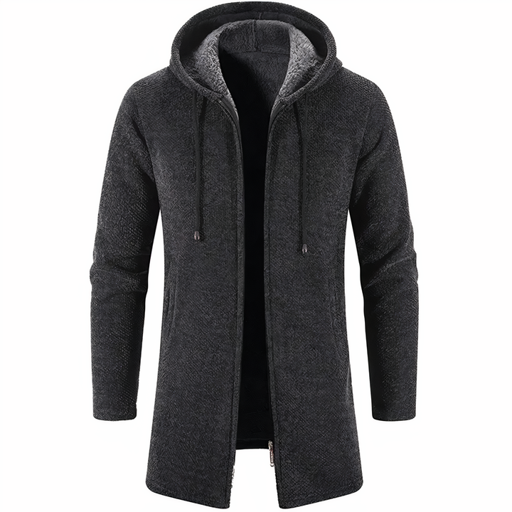 Casimir™ | Men's Textured Hooded Longline Zip Up Jacket