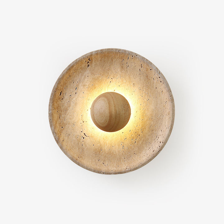 LED Travertine Wall Light in Brown — view 1