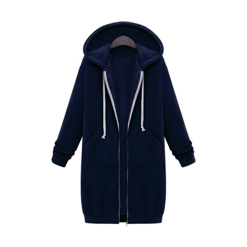 Liesel™ | Women's Longline Zip Up Hoodie with Front Pockets