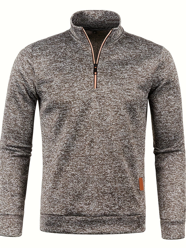 Jonas™ | Men's Heathered Quarter-Zip Pullover with Stand Collar