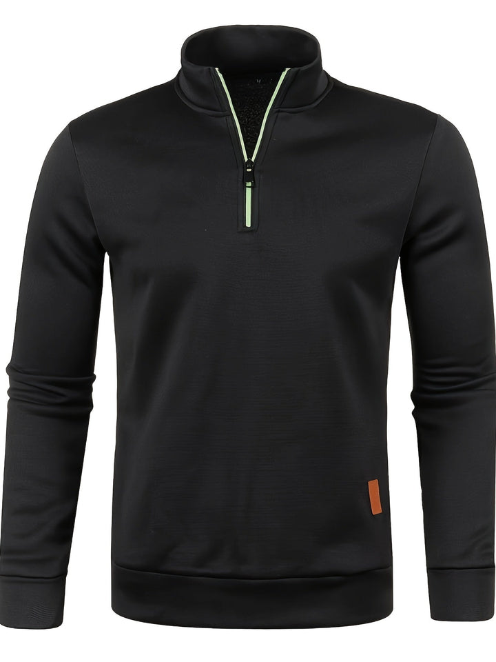 Jonas™ | Men's Heathered Quarter-Zip Pullover with Stand Collar