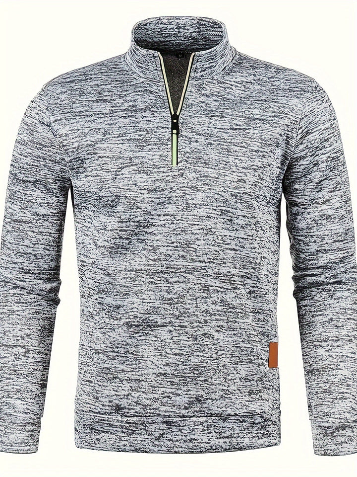 Jonas™ | Men's Heathered Quarter-Zip Pullover with Stand Collar