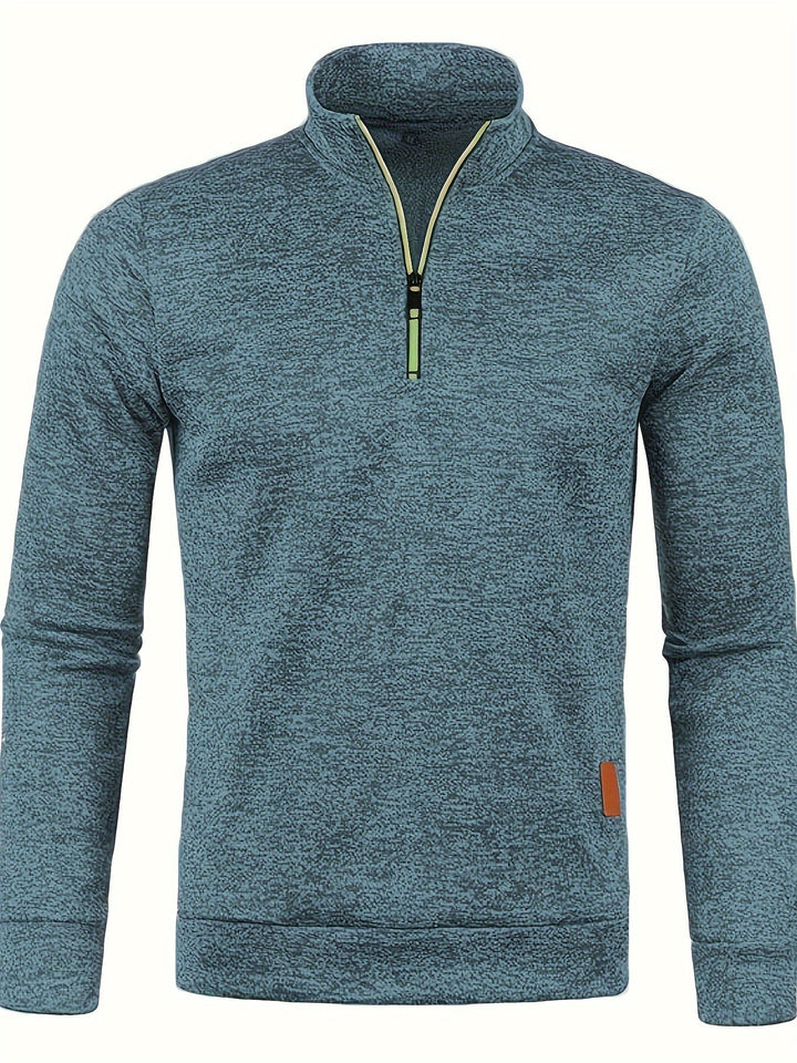 Jonas™ | Men's Heathered Quarter-Zip Pullover with Stand Collar