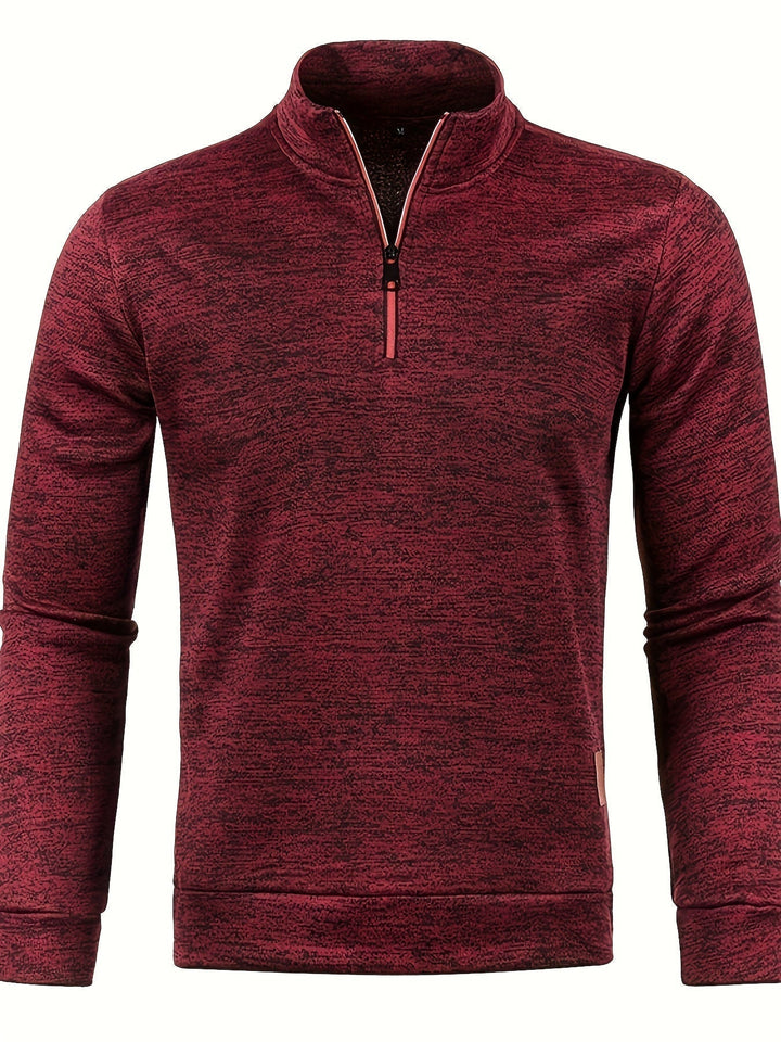 Jonas™ | Men's Heathered Quarter-Zip Pullover with Stand Collar
