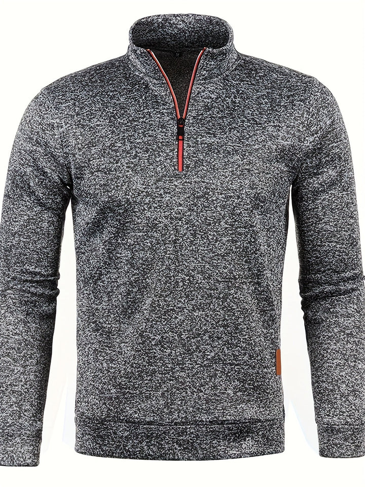 Jonas™ | Men's Heathered Quarter-Zip Pullover with Stand Collar