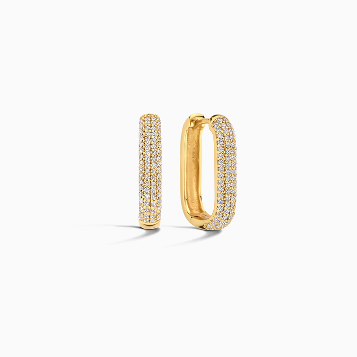 Icon pavé Hoop Earrings | Gold