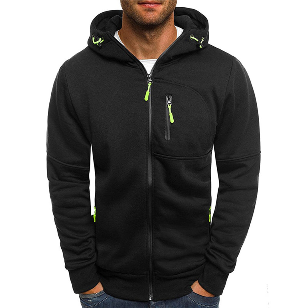Lazare™ | Men's Full Zip Hoodie with Contrast Zip Pockets
