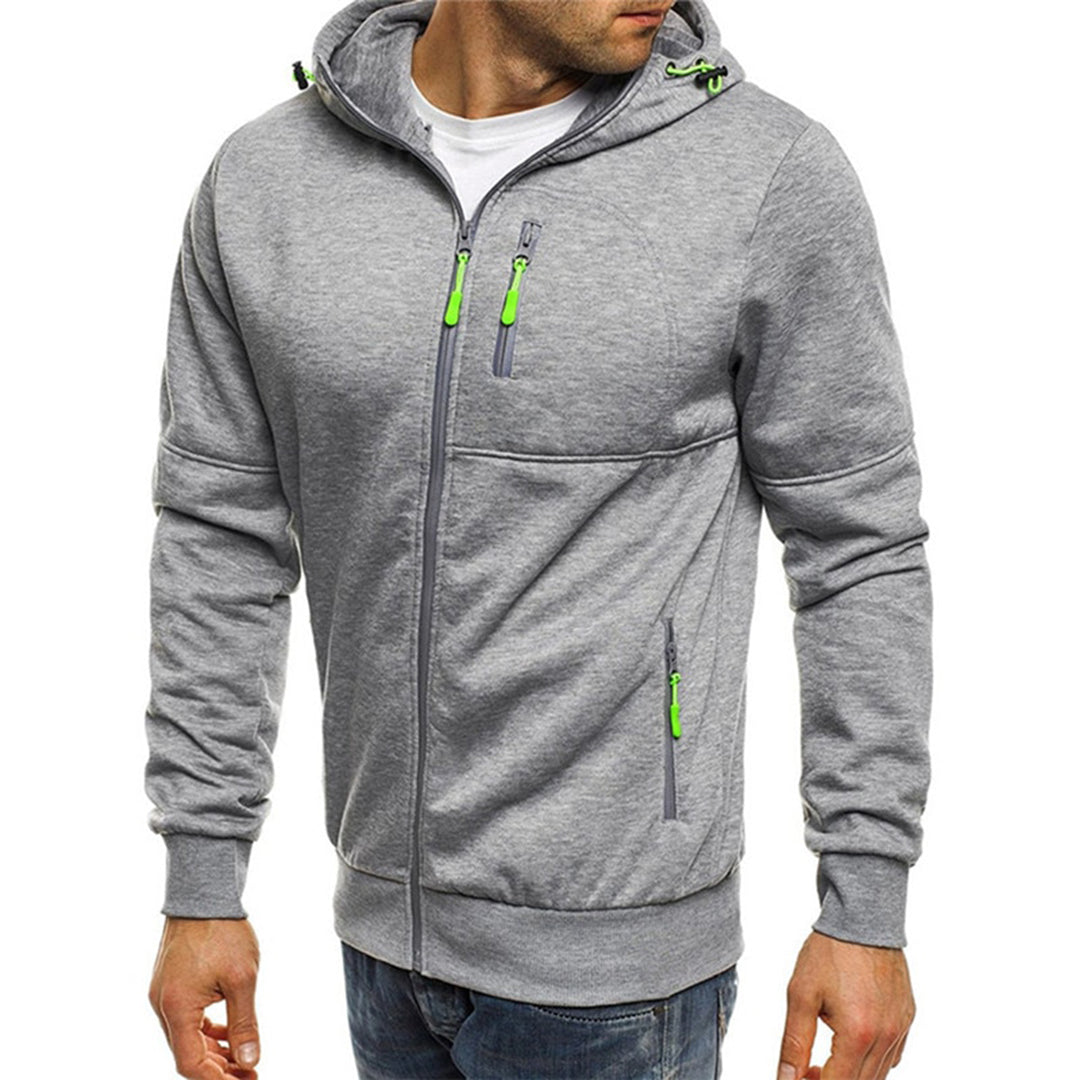 Lazare™ | Men's Full Zip Hoodie with Contrast Zip Pockets