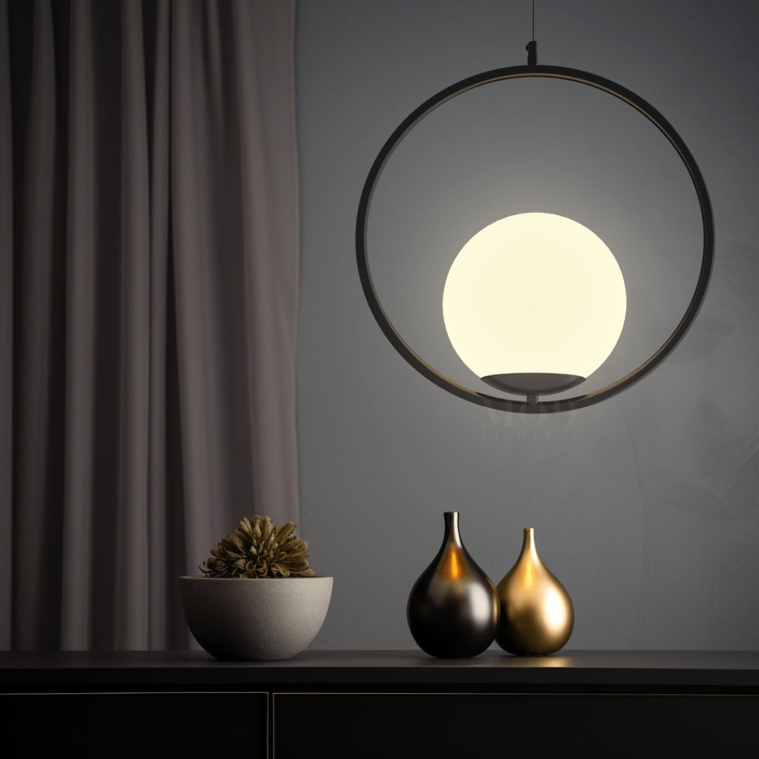 Oval Cage Globe Pendant Light — view 3