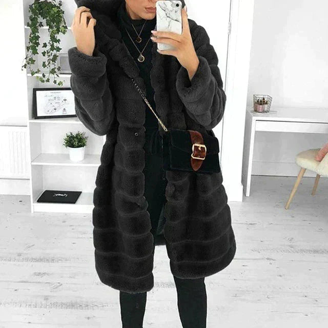 Vesna™ | Women's Hooded Longline Faux Fur Coat