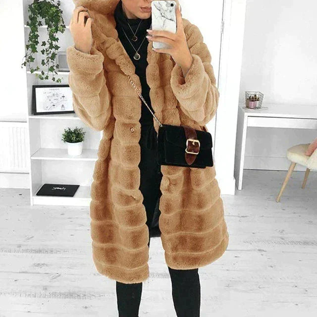 Vesna™ | Women's Hooded Longline Faux Fur Coat