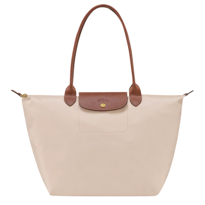 Solène™ | Foldable Nylon Shoulder Tote – Large Ivory