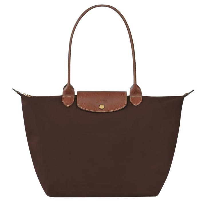 Solène™ | Foldable Nylon Shoulder Tote – Large Espresso