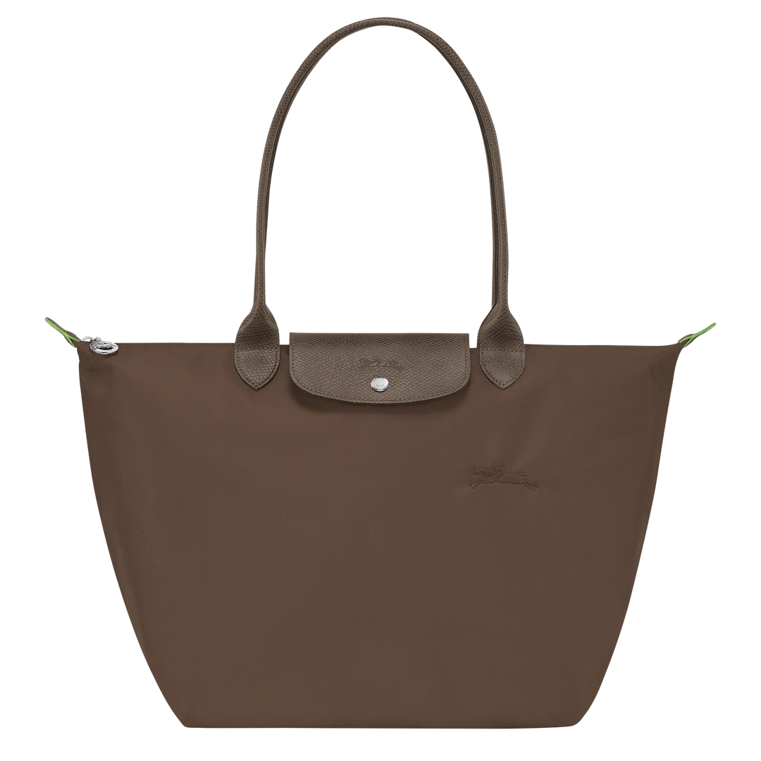 Solène™ | Foldable Nylon Shoulder Tote – Large Chestnut