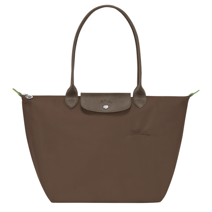 Solène™ | Foldable Nylon Shoulder Tote – Large Chestnut