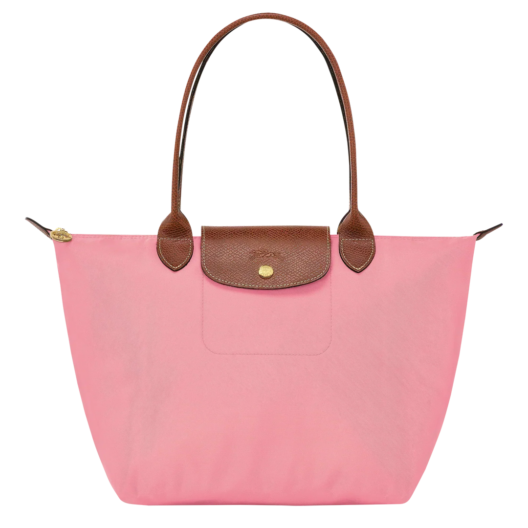 Solène™ | Foldable Nylon Shoulder Tote – Medium Cream