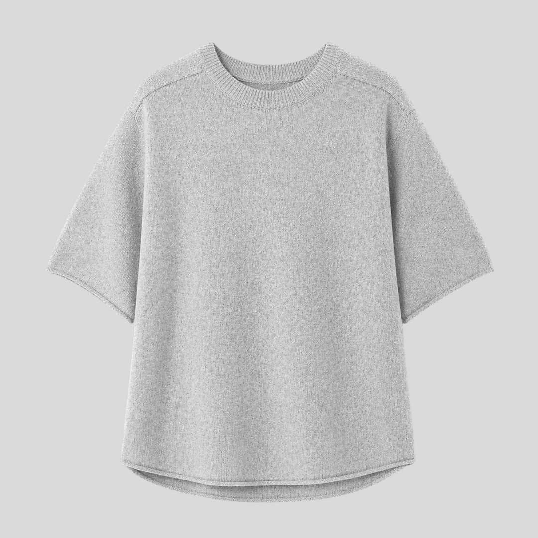 Caelia™ | Oversized Merino Wool T-Shirt with Dropped Shoulders