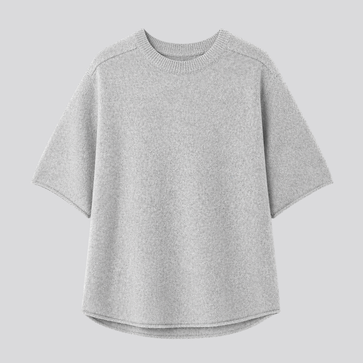 Caelia™ | Oversized Merino Wool T-Shirt with Dropped Shoulders