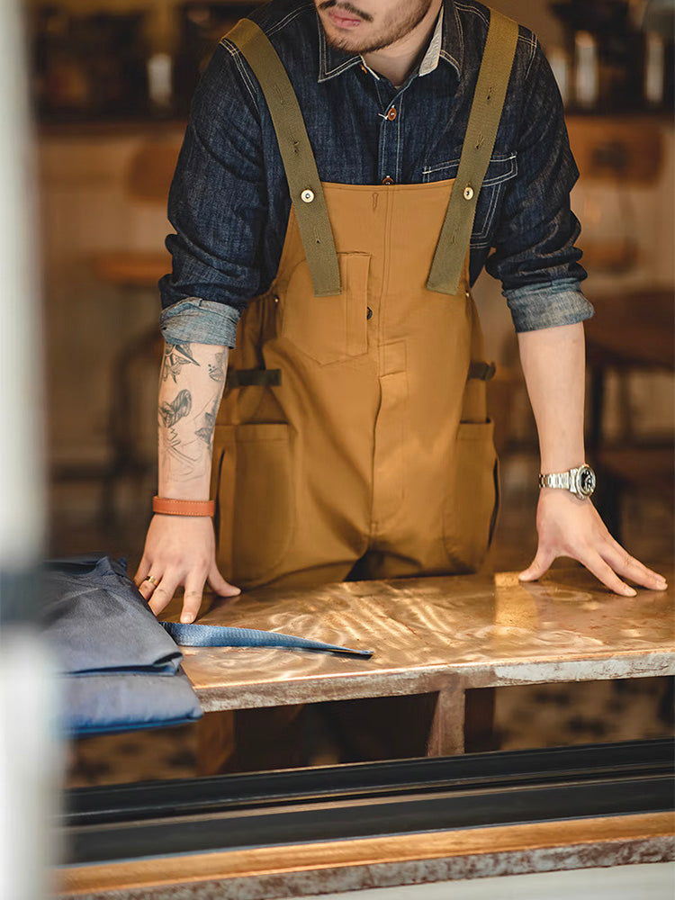 Relaxed Fit Stretch Overall for Men with Unique Pocket
